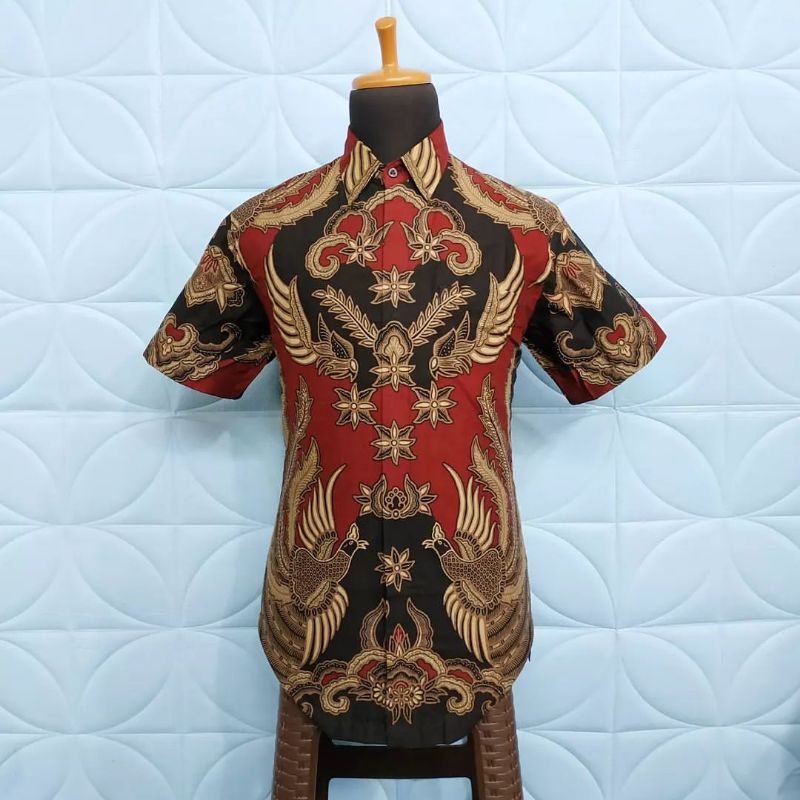 Baju batik pria kemeja batik pria cowok lengan pendek pekalongan G60