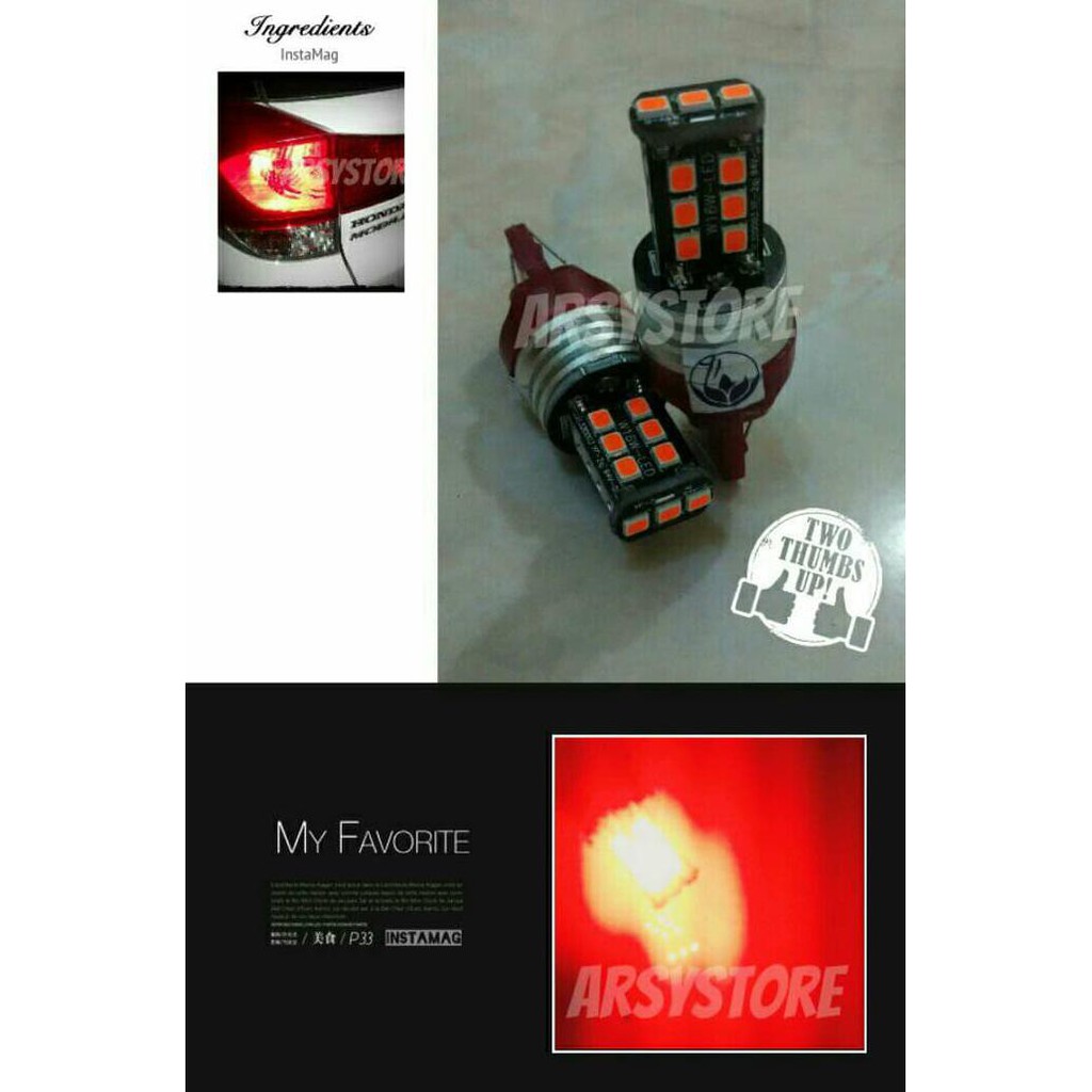 Lampu Rem Strobo T20 4 kawat LED Emperor Extrime Bright Mobil