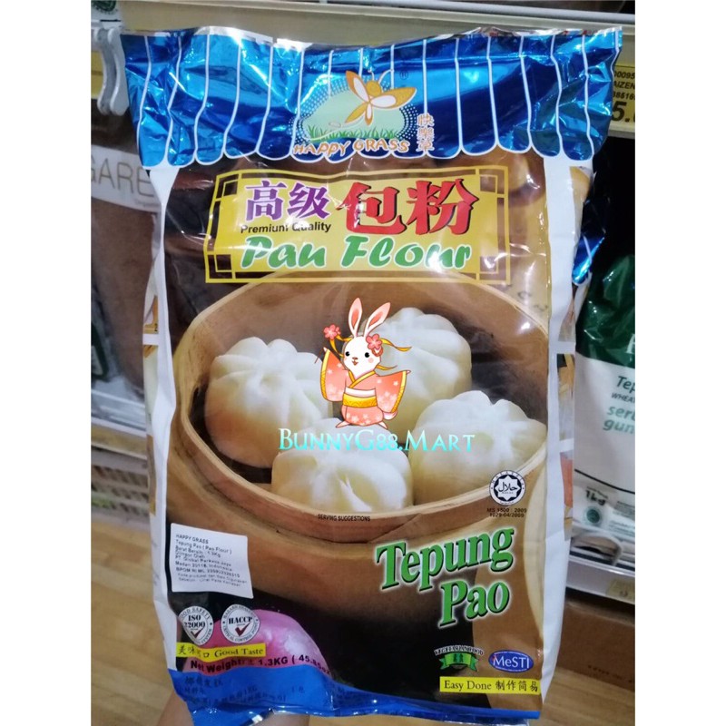 

[PROMO TERBATAS] TEPUNG PAO HAPPY GRASS 1.3kg/TEPUNG PAU/PREMIUM/TEPUNG BAKPAO/BAKPAO FLOUR