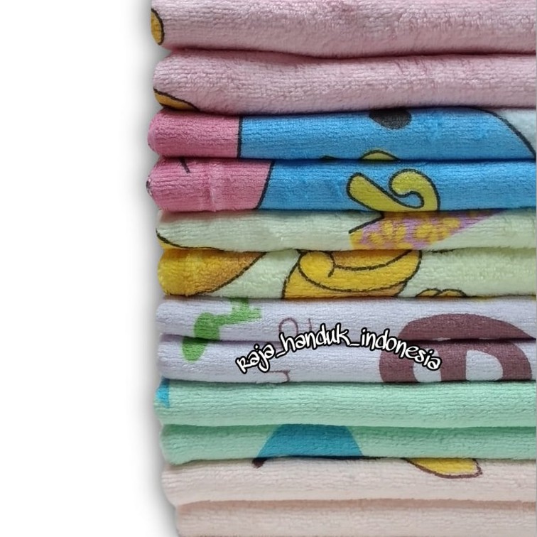 Handuk Mandi Bayi Microfiber Warna Karakter Binatang Lucu 50X100 CM