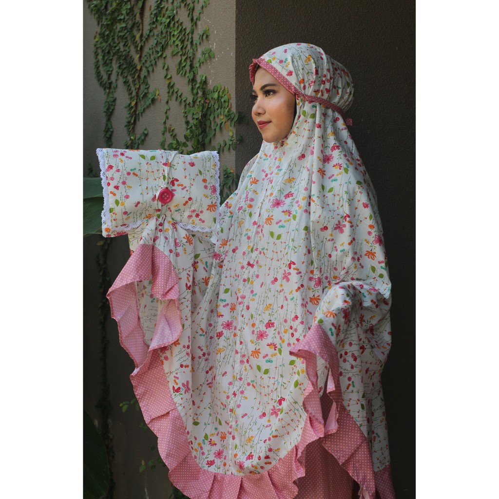 Mukena Kahun Jepang Model Shofa Zamzam Mukena Hijab | Seri Butterfly Dusty