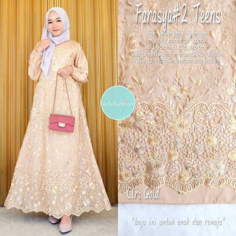 Farasya Dress Teens #2 Dress Tile Remaja Gamis Brukat Remaja Gamis Pesta Size M Gaun Ulang Tahun Dress Teen Anak Remaja Gamis Anak Perempuan Cantik Gamis Kecil Dress Brukat Anak anak Gamis Kondangan Dress Muslimah Dress Muslim Gaun Pesta