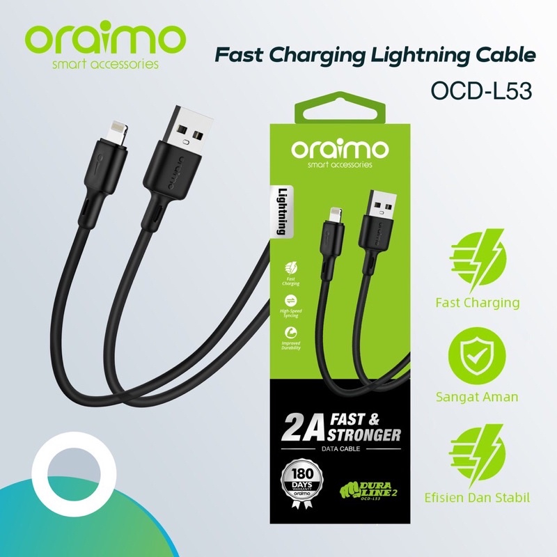 Jual Oraimo Kabel Data Iphone Lightning Usb Data Cable Fast Charging Meter Ocd L Shopee