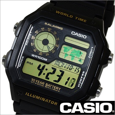 Casio Original AE-1200WH-1B / AE1200WH-1B Jam Tangan Pria - Digital - Karet - Hitam