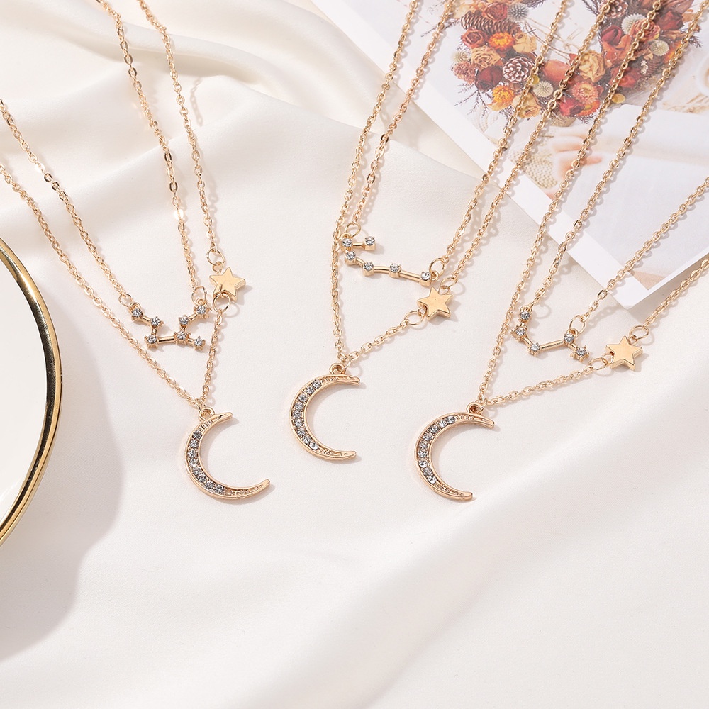 Kalung Rantai Liontin Motif Rasi Bintang Untuk Pria Dan Wanita /Kalung Zodiac Constellation Necklace