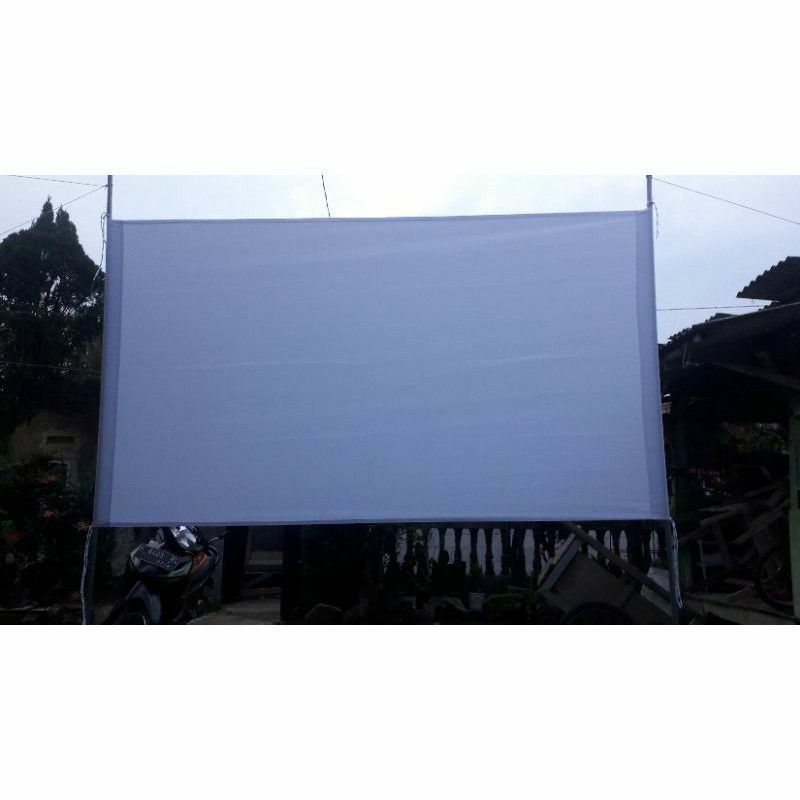 Layar proyektor putih polos size 150cm x 300cm tanpa sambung