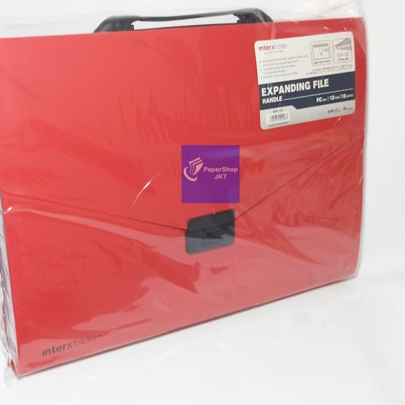 

✱ Expanding File With Handle Folio Inter X -Tas Tenteng - Biru ➵