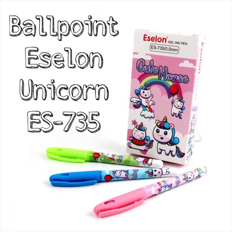 

Pulpen Gel Unicorn Lucu / 12 Pcs Pulpen Gel Unicorn Eselon ES-735