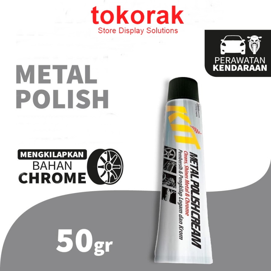 KIT METAL POLISH CREAM 50 GR PASTA PEMBERSIH PENGKILAP CHROME LOGAM