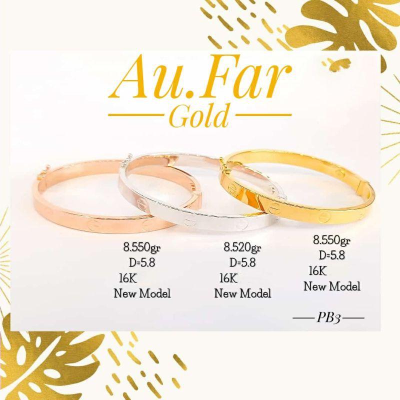 Fashion Aksesoris Wanita Perhiasan Gelang Emas Cartier Kadar 700 - Aufar Gold