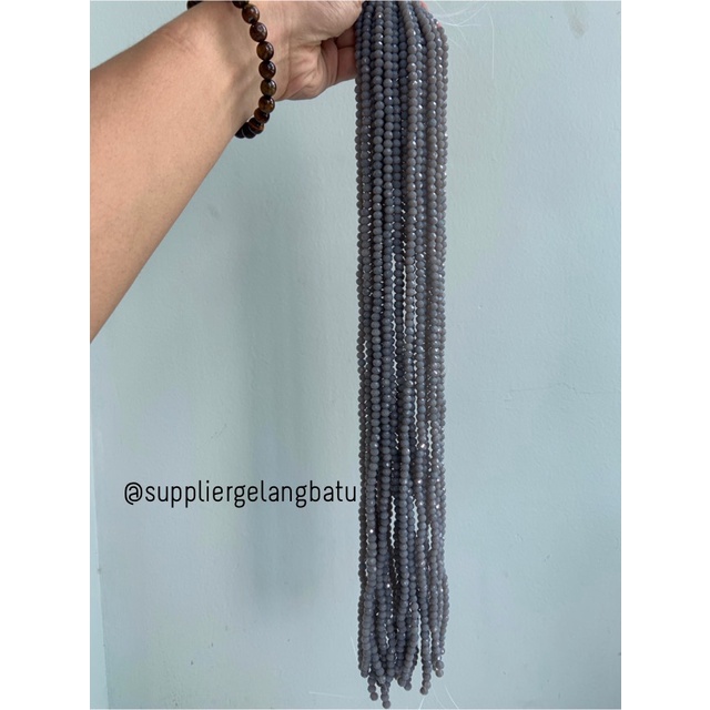 Kristal Ceko 6mm GREY ABU doff bahan aksesoris premium elyecraft dove
