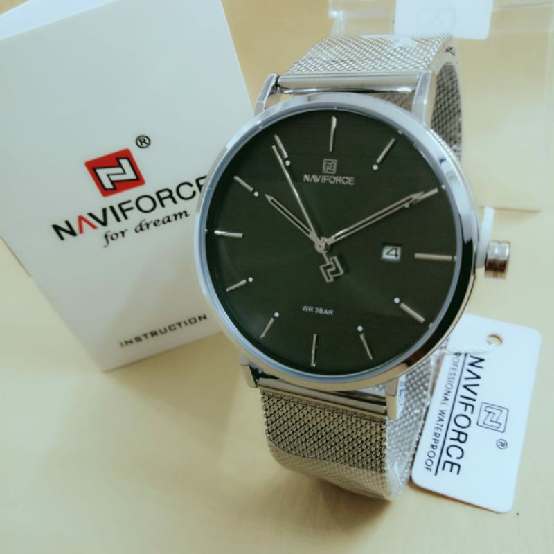 Jam tangan Pria Naviforce 3008 rantai pasir original