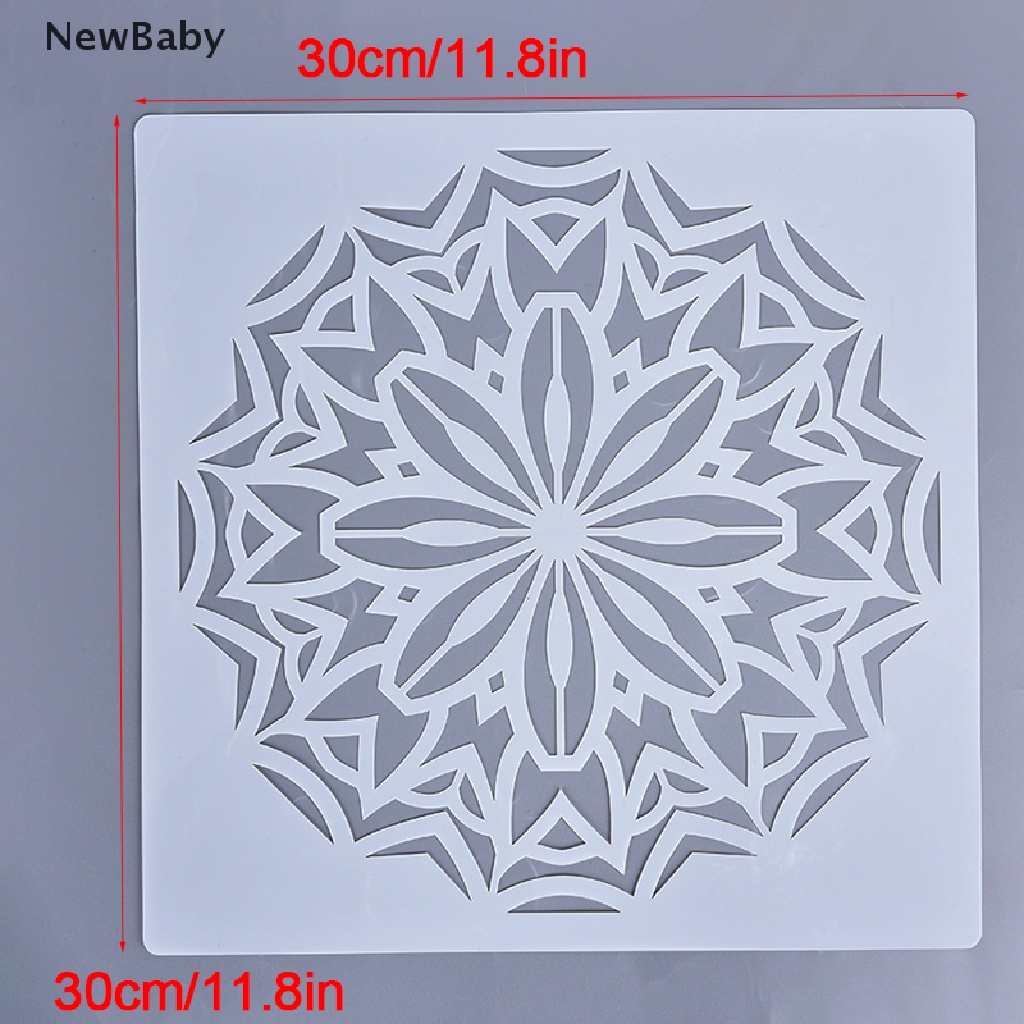 Cetakan Stensil Motif Mandala Ukuran 30x30cm Untuk Dekorasi Lantaidinding DIY