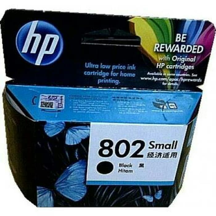 Tinta printer hp 802 black original