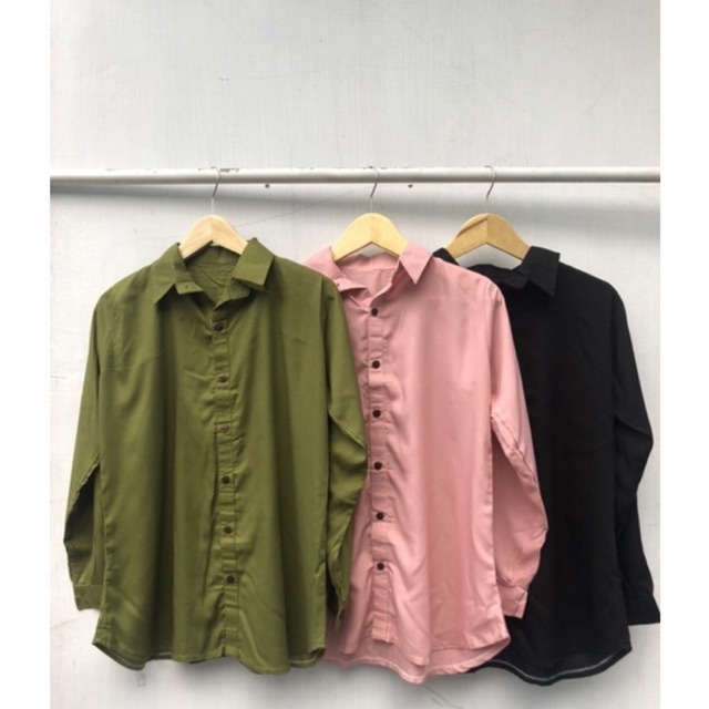 kemeja kancing wanita/kemeja wanita/kemeja kerja/baju wanita/kemeja basic/atasan wanita/atasan panja