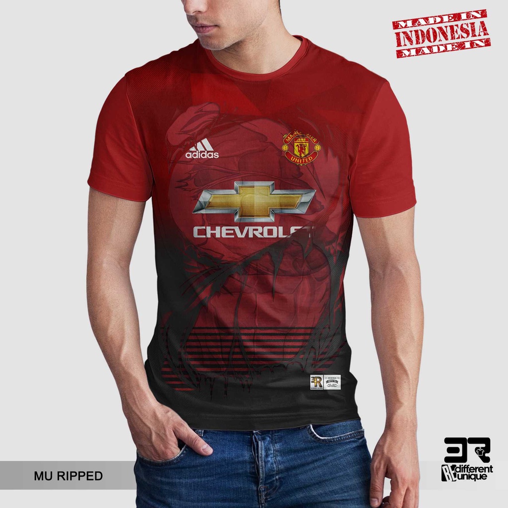 [ COD ] KAOS PRINTING GAMBAR TEAM SEPAKBOLA MANCHESTER UNITED MU RIPPED - BAJU SEPAK BOLA DISTRO ORI