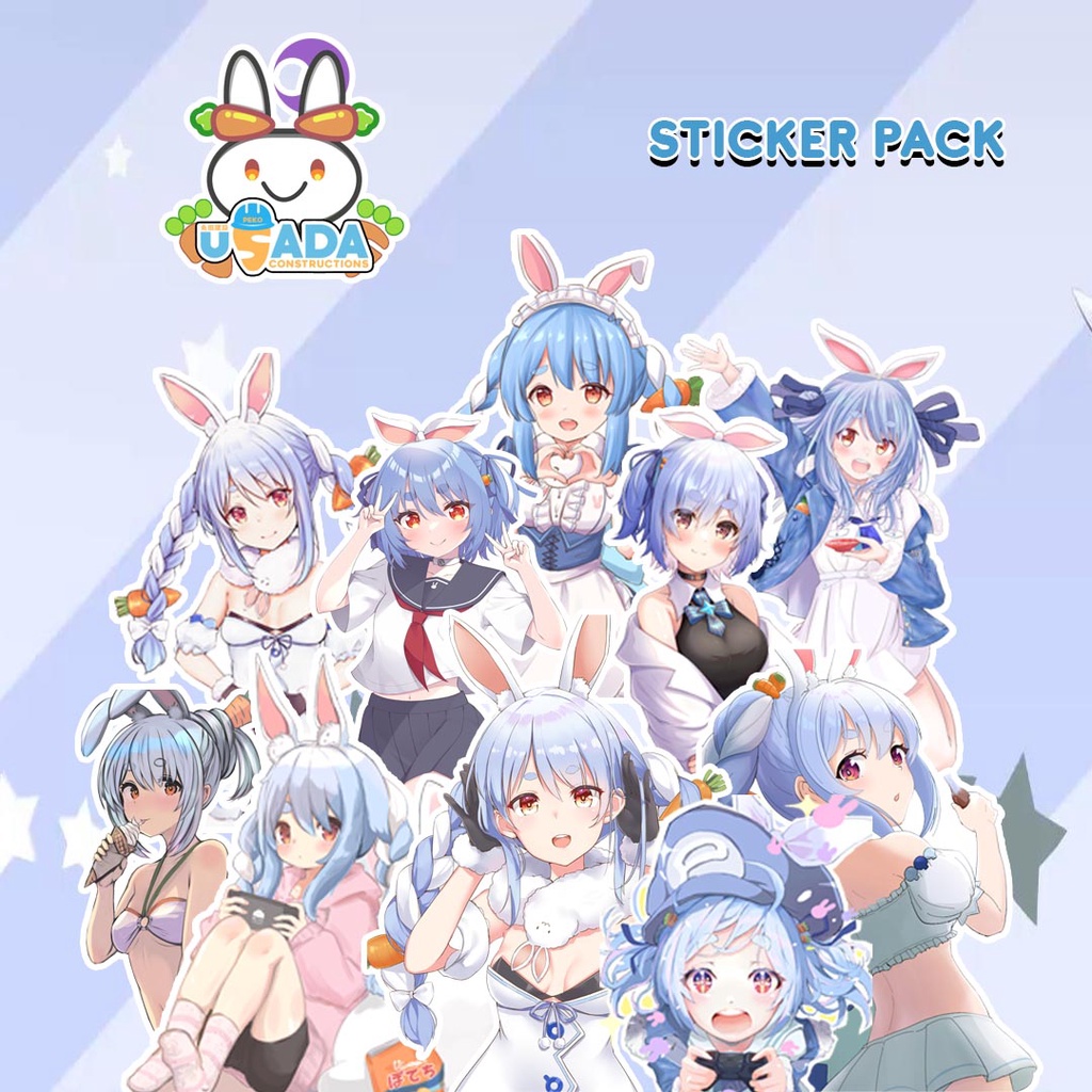 

Sticker Pack Pekora Usada Hololive Vtuber / Sticker Pack Anime Waterproof