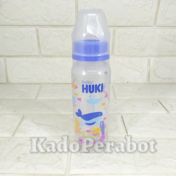 botol susu bayi huki 240ml - botol susu huki - botol susu dot bulat - Biru MEGA STORE