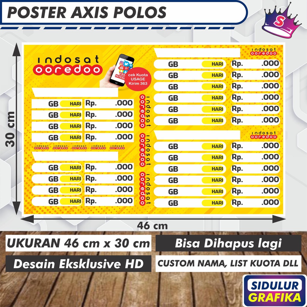 

Poster A3 Kosongan Indosat Bisa dihapus Sidulur Cell