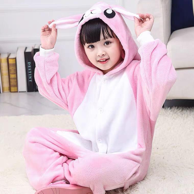 BAJU ONESIE ANAK BONEKA KELINCI BUNNY RABBIT FULL PINK PIYAMA KOSTUM ANAK IMPOR LEMBUR