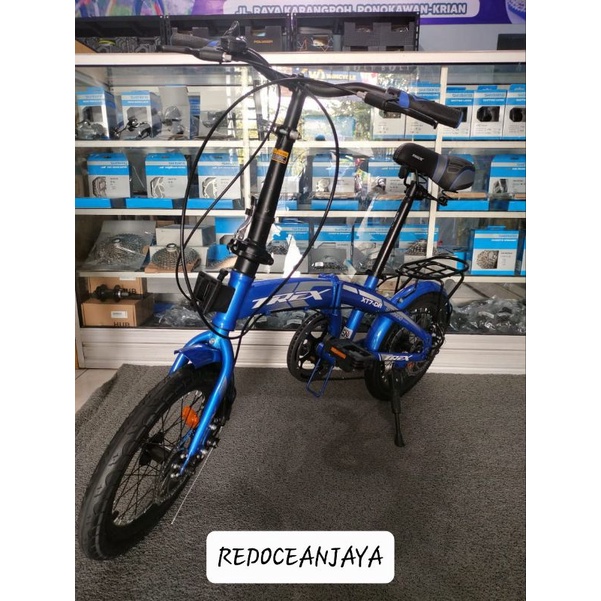 sepeda lipat trex 16 inch xt7 DB disc brake 7sp seli folding bike xt-7