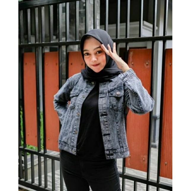 JAKET WANITA JUMBO XXL//JAKET JEANS WANITA JUMBO JAKET JEANS SNOW JUMBO LD 120