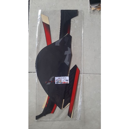 STIKER STRIPING LES BODY MOTOR HONDA SCOOPY SPORTY 2021 HITAM BAHAN ORIGINAL