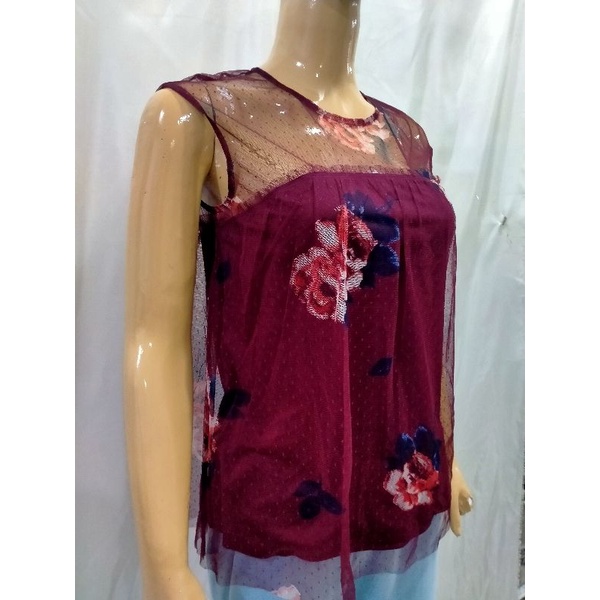 BLOUSE SLEEVELESS KOMBINASI TERMURAH