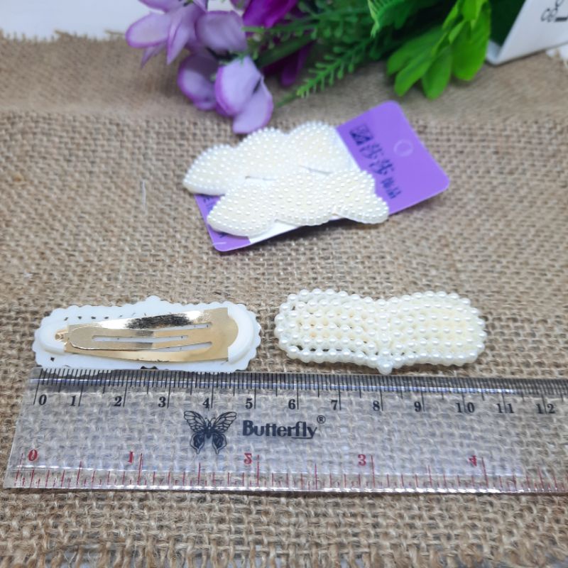 Jepit Rambut Mutiara Isi 1sett Jepit Rambut Tip Top Mutiara 5cm