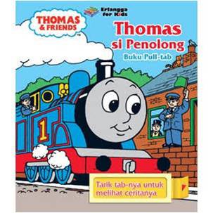 Board book Erlangga Thomas Si Penolong tarik dan temukan buku tebal cerita anak