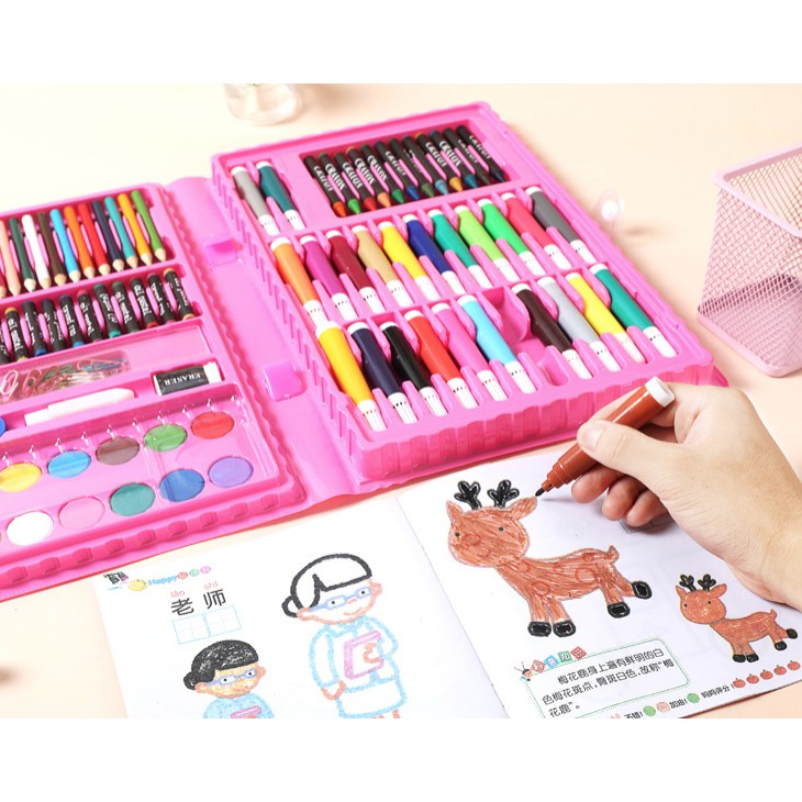 

NEWSALE" Stationery Set Pensil Crayon Cat Air Perlengkapan Sekolah Menggambar Anak Isi 86 COD