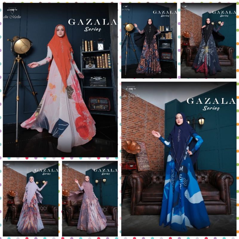 (p1) GAZALA SERIES BY ELIN MERLIN (LD.95/105/110/115/120) Baju Dress Gamis Syari Wanita Muslimah. Na