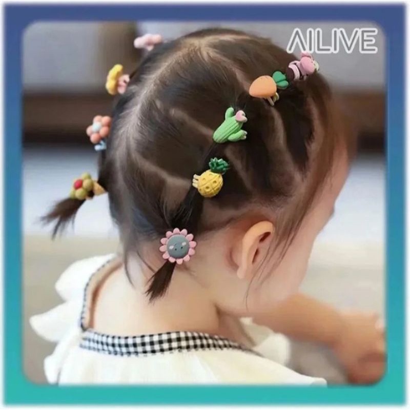 ikat rambut anak set [ 10 pcs ]  ikat rambut korea / karet rambut anak / Rumahbayipdg