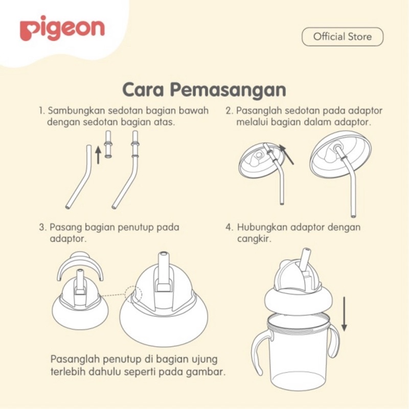 PIGEON Petite Magmag Mag-Mag Mag Mag Petite Spare Straw Bottle Refill isi 1 pcs Sedotan Pengganti