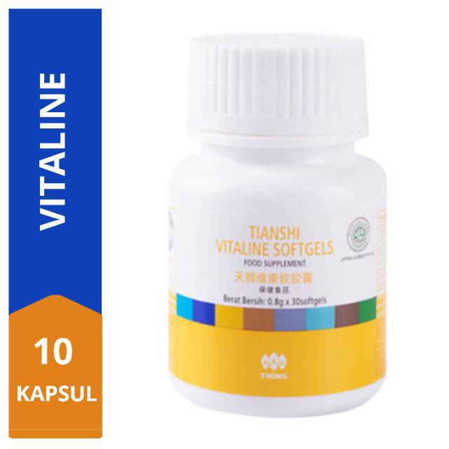 Pemutih Tubuh Herbal Tiens Vitaline 10 Softgel + Gift Asli / Original Tianshi