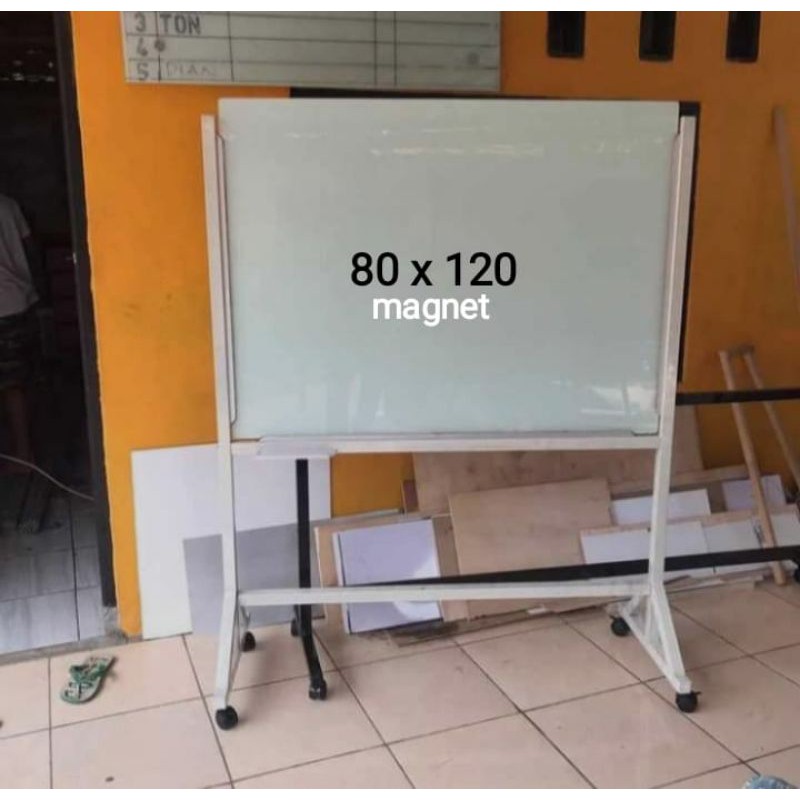 Glassboard papan tulis magnet 80x120cm
