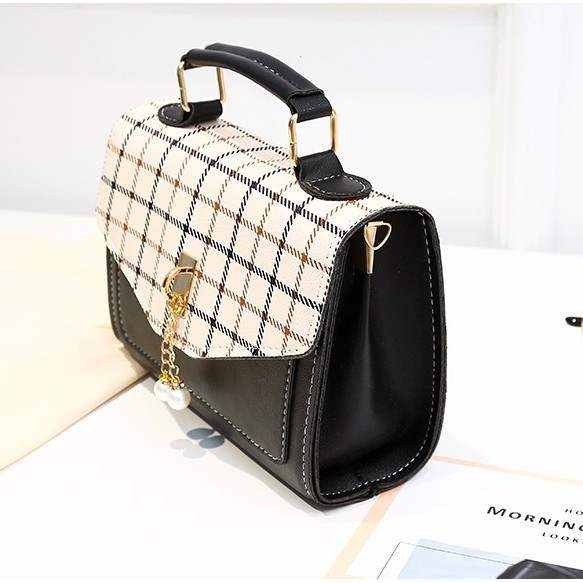 TAS WANITA SELEMPANG IMPORT KULIT HITAM TA346B5 ANGEA SLING BAG KOREA FASHION KEKINIAN MURAH BATAM