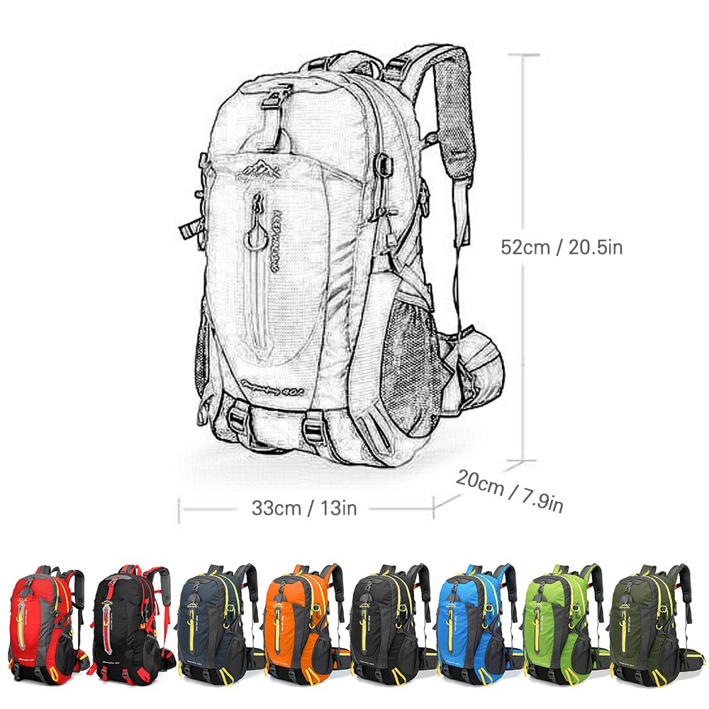 HUWAIJIANFENG Tas Gunung Travel Outdoor Adventure Waterproof 40L with USB Charger Port - ST31 - Black