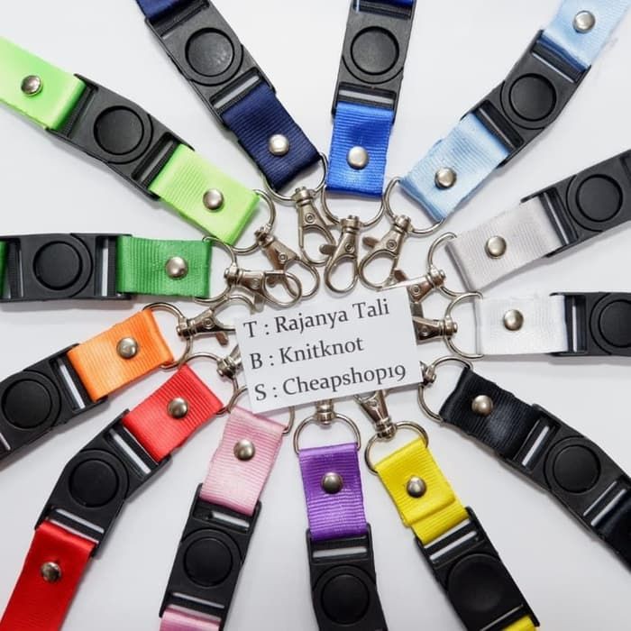 

Tali id card lanyard 2 cm stoper putar kait kawat polos RJT