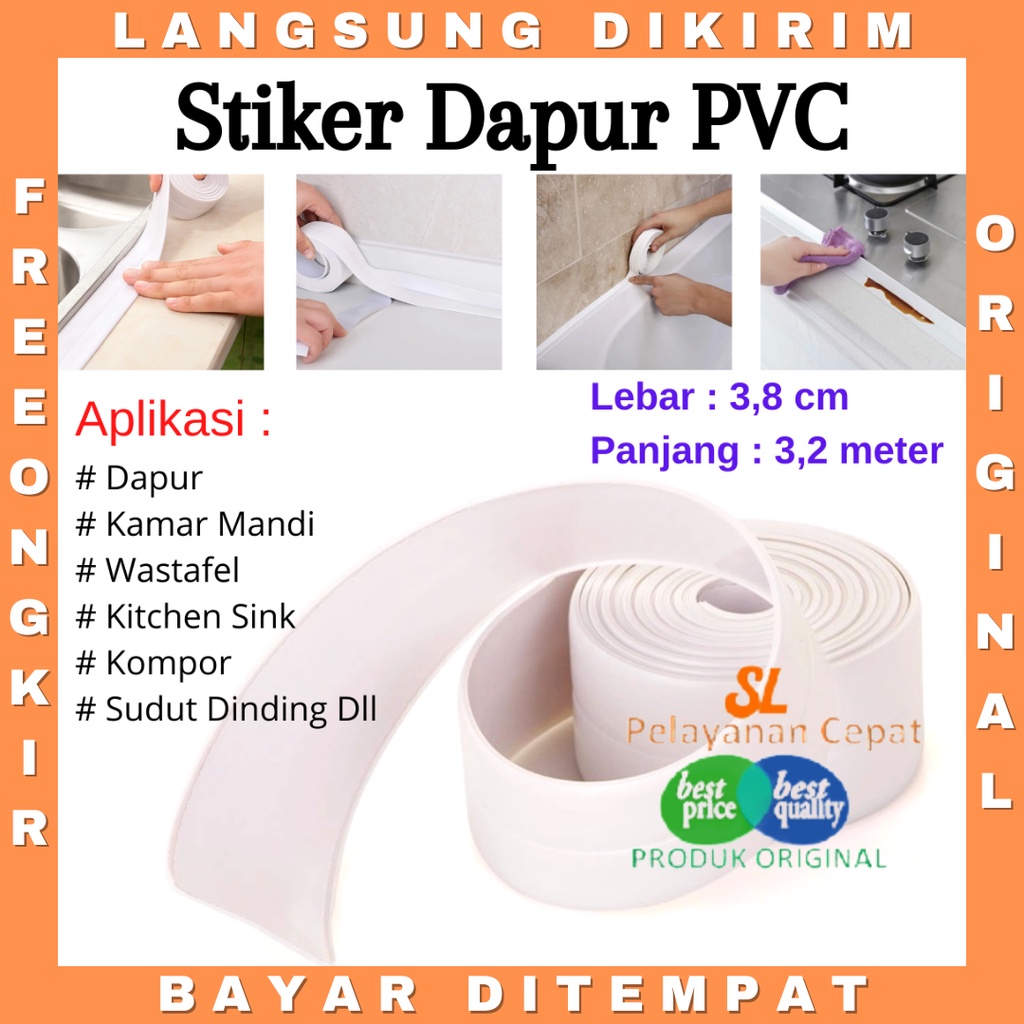 Perekat Stiker Tape Kitchen Sink Perekat PVC Anti Jamur Air Minyak Wastafel Dapur Toilet