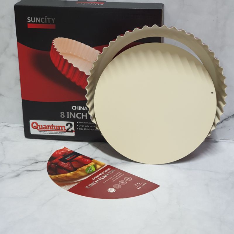 Suncity Red 8 inch Flan Tin cake pan / loyang pie / egg tart