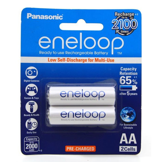 Panasonic Eneloop Rechargerable Battery AA 2pcs 2000mAh