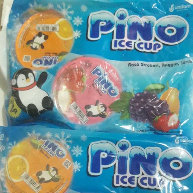 

Pino ice cup rasa strawbery,anngur jeruk isi 6 cup