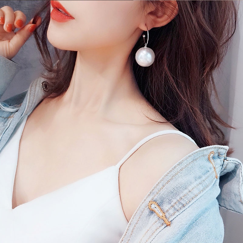 Anting Tusuk Mutiara Putih Lucu Kualitas Tinggi Untuk Wanita