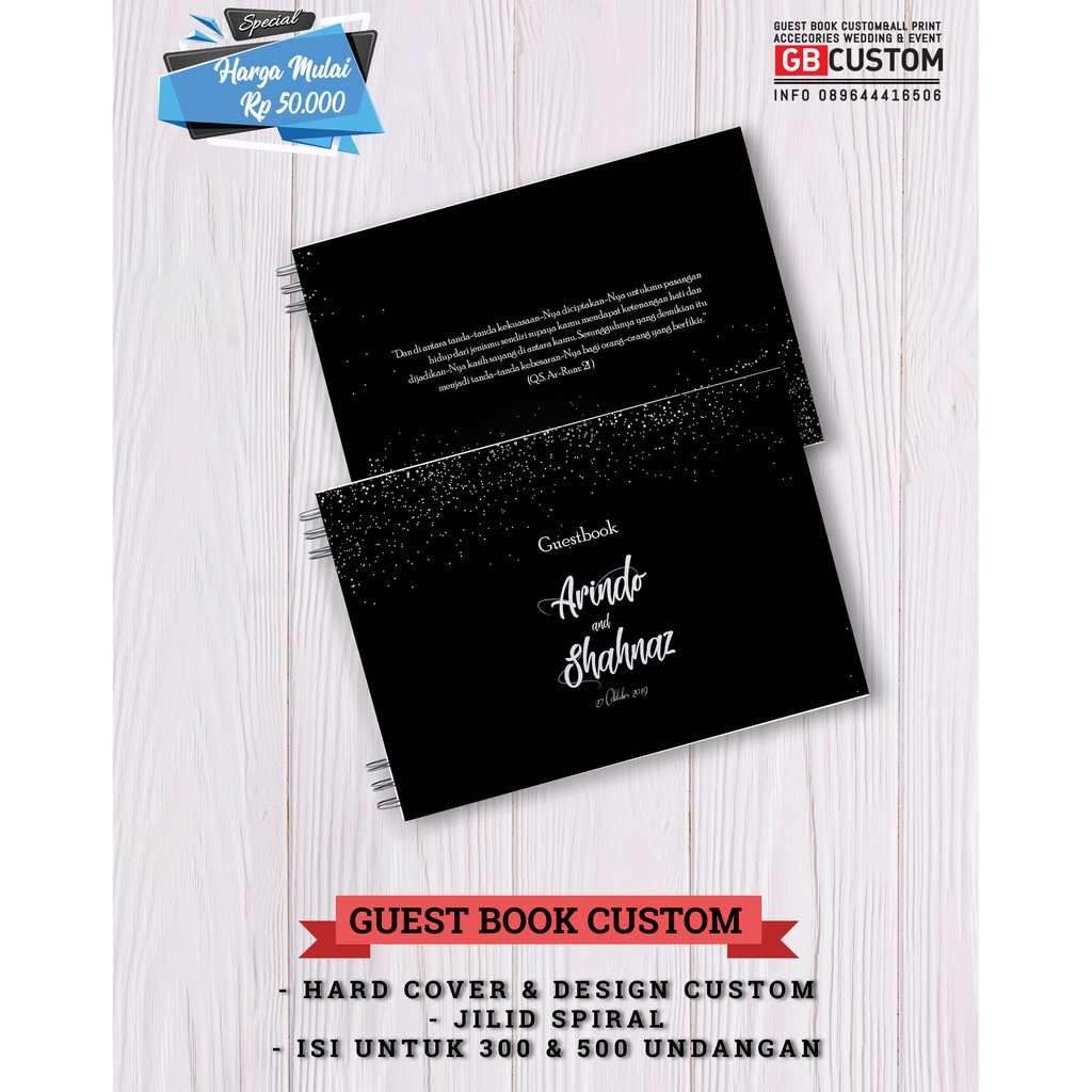 

BUKU TAMU PERNIKAHAN / GUESTBOOK HARD & SOFT COVER / CUSTOM DESIGN / WEDDING & EVENT / FREE PULPEN