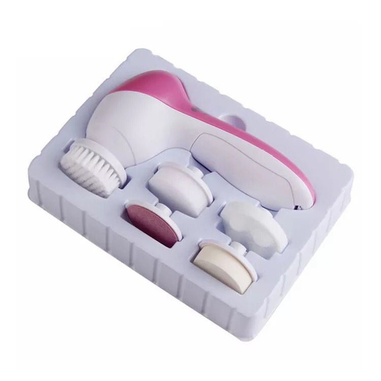 SET SIKAT WAJAH 5 in 1 BRUSH FACIAL KULIT MUKA ELEKTRIK ALAT PEMBERSIH SPA PIJAT MASSAGER LA047P3