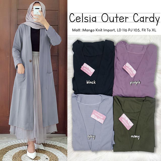 Celsia Outer Cardigan Wanita Terbaru, bahan Mango Knits Premium