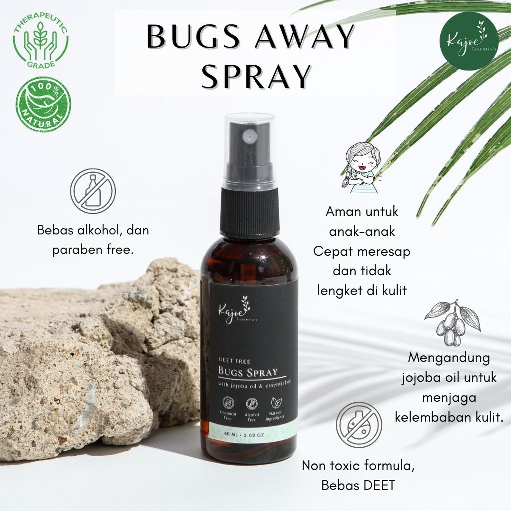 KAJOE BUGS AWAY SPRAY Repellent Anti Nyamuk dan Serangga 60 ML