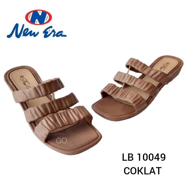 gof NEW ERA LB 10049 Sandal Wanita Kerut Ban 3 Sandal Slop Wanita Karet Sandal Wanita Casual Best Seller