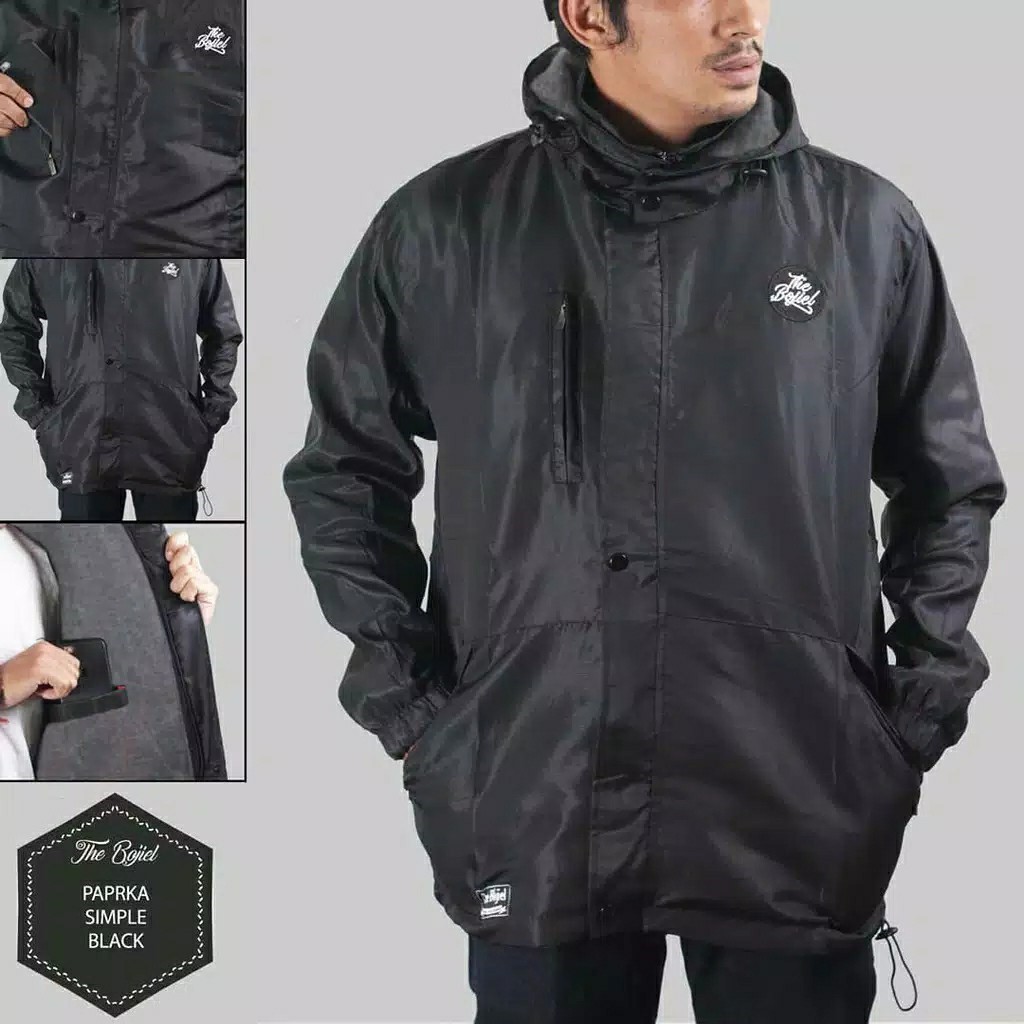 Jaket Parka Taslan Waterproof The Bojiel Original Polos - Light Green